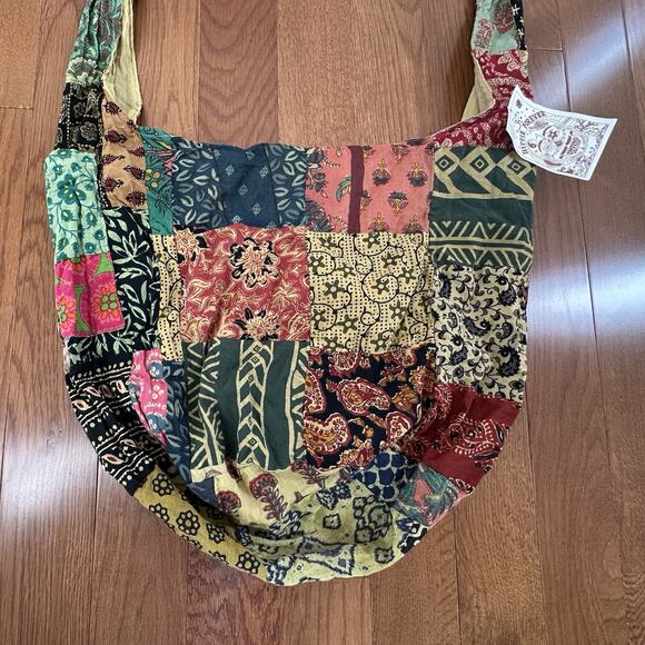 Hippie Forever Organic Cotton Handmade Patchwork Crossbody Bag Womens Boho Artsy - Picture 7 of 10